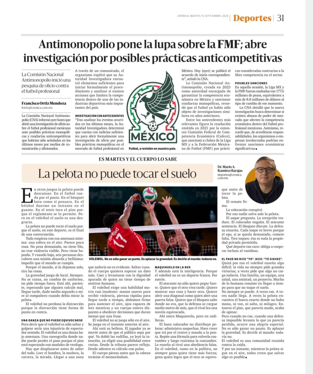 La pelota no puede tocar el suelo