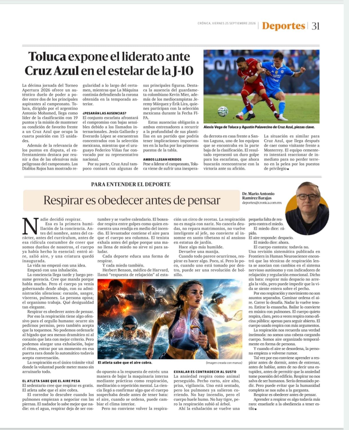 Respirar es obedecer antes de pensar